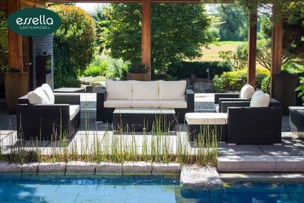 Rattan lounge seating group "Bahamas" 7-person : flat weave