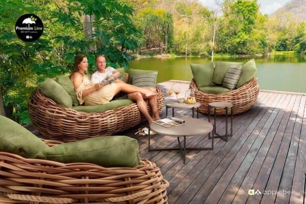 Apple Bee wicker lounge group Cocoon