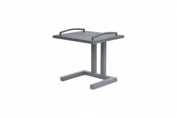 Aluminium side table Easy with removable tray lava