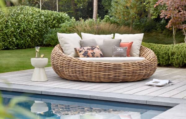 Biculair wickerwork daybed Cocoon 2-person