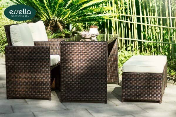 Rattan dining set "Vienna" 2-person : flat weave
