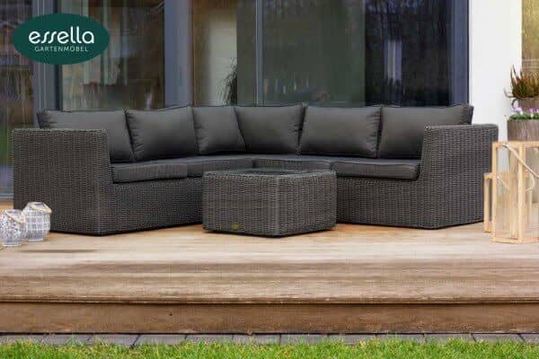 Rattan lounge seating group "Oslo" 5-person : round weave