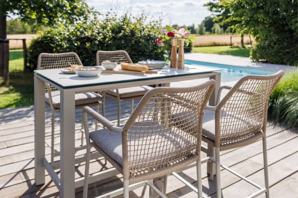 Aluminum Teak Bar Set Nevada Lava