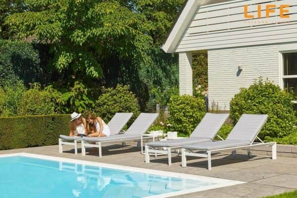 Life Aluminium Sonnenliege Delta Sunlounger White weiß