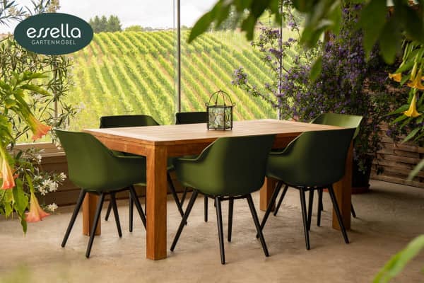 Teakholz Tisch 180 mit Hartman Sophie Studio Stühlen