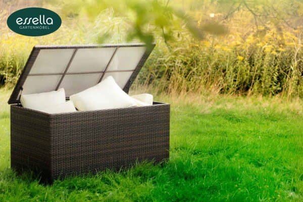 Essella Polyrattan Kissenbox XL : bicolor-barun : flachgeflecht : gartenmode.de