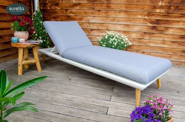 Aluminum sun lounger Medan with adjustable backrest