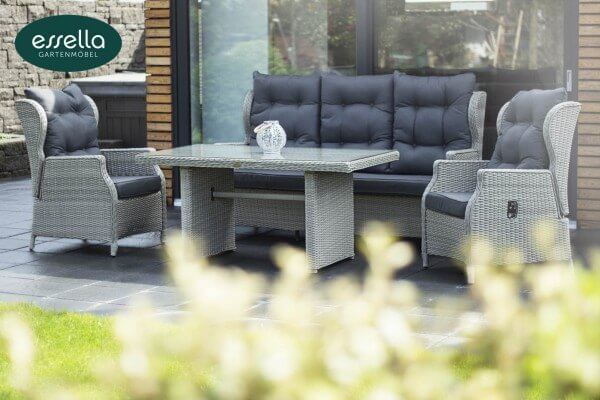 Rattan dining set "Amsterdam" 5-person : half-round weave