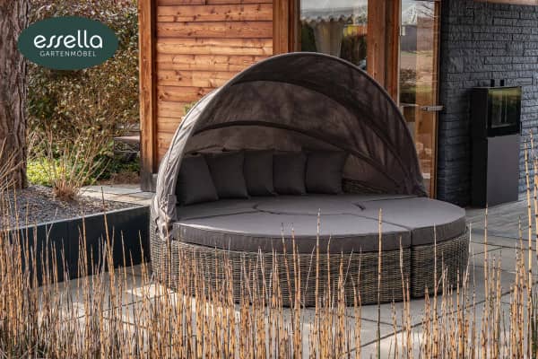 Rattan garden day bed &quot;Honolulu&quot; : round weave