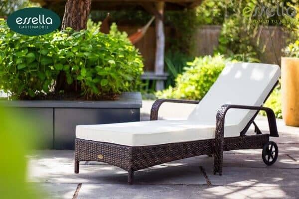 Rattan sun lounger "Barbados" : flat weave