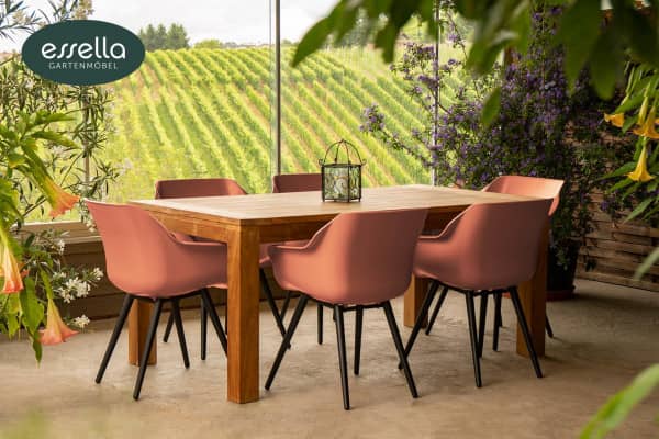 Teakholz Tisch 180 mit Hartman Sophie Studio Stühlen