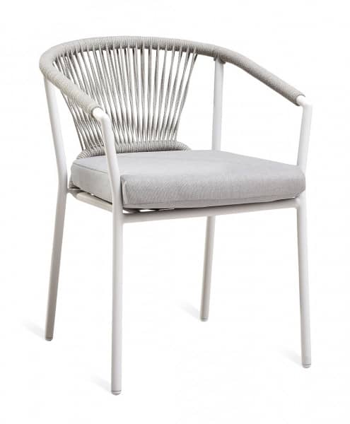 Dining armchair Matera white / sand