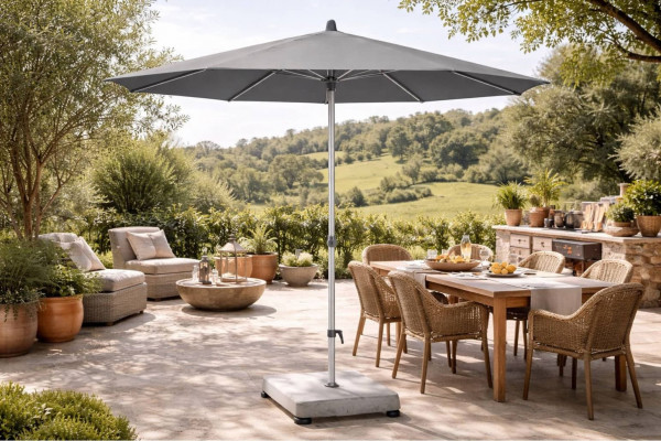 Schöner Wohnen Parasol Savaneta white with Base Bonaire