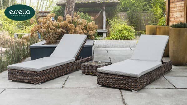 Essella Polyrattan Liege "Jamaica" : bicolor-dunkelbraun : rundgeflecht : gartenmode.de