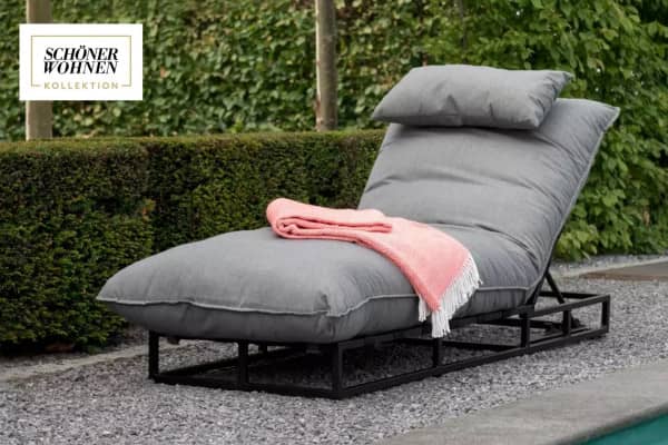 Schöner Wohnen Lunen Sonnenliege mid grey sunbrella