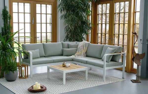 Aluminium Lounge Richmond 5-Personen mit Teakholz