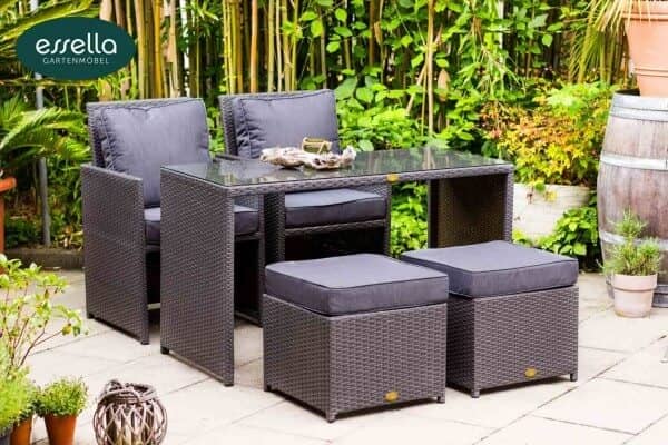 Rattan dining set "Vienna" 2-person : flat weave