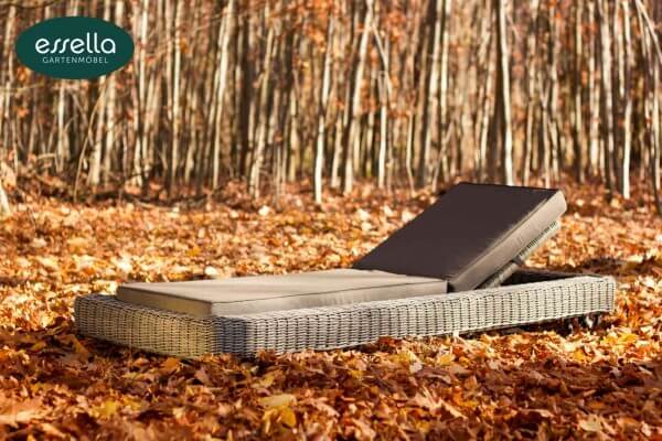 Rattan sun lounger "Long Island" : round weave