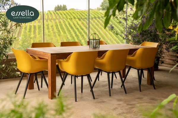 Teak table 240 with Hartman Sophie Studio chairs