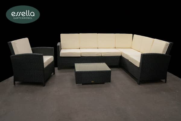 Rattan dining set &quot;Berlin&quot; 6-person : flat weave