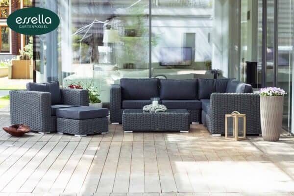 Rattan lounge seating group "Alabama" 7-person : round weave