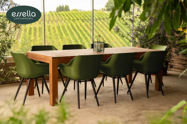 Teak table 240 with Hartman Sophie Studio chairs